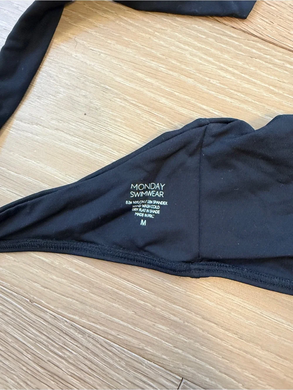 Monday Swimwear Black One-Shoulder swim top